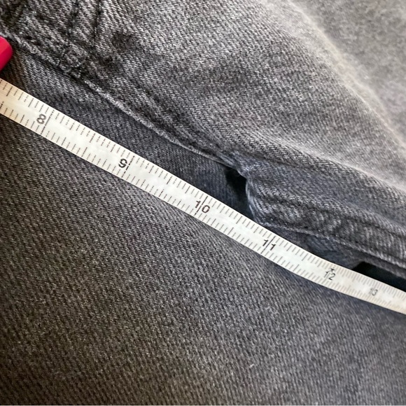 Reformation black gray high rise wide leg jeans button fly cropped - Picture 4 of 9